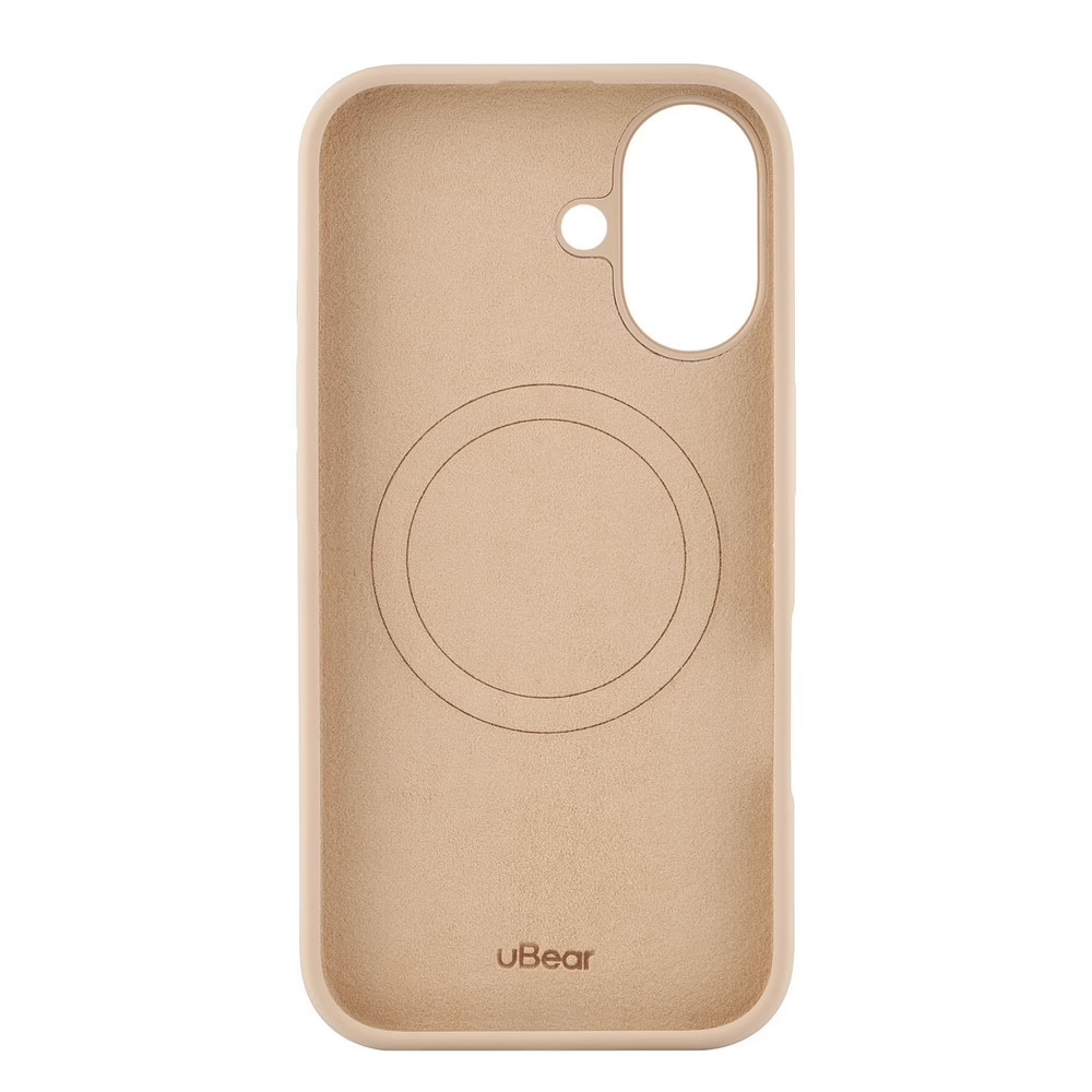 Чехол защитный uBear Touch Mag Case iPhone 16,силикон,софт-тач, латте